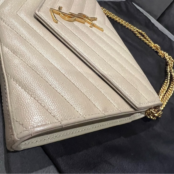YSL cassandre flap large wallet on chain beige - Picture 5 of 16